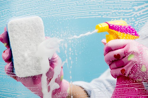 Steam cleaning a carpet in a Crystal Palace commercial space