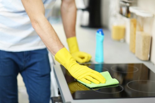 Stain removal treatment on a residential carpet surface